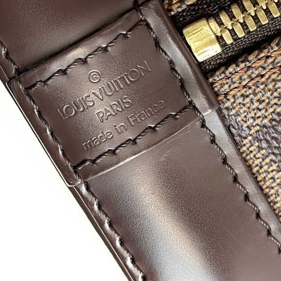 Louis Vuitton Alma Damier Ebene PM Brown Top Handle W/ Lock & Key - Picture 4 of 13